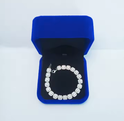 Decoral Wholesale VVS 3mm Moissanite Iced Out Tennis Bracelet 925 Sterling Silver Sparkling Moissanite Tennis Bracelet Chain