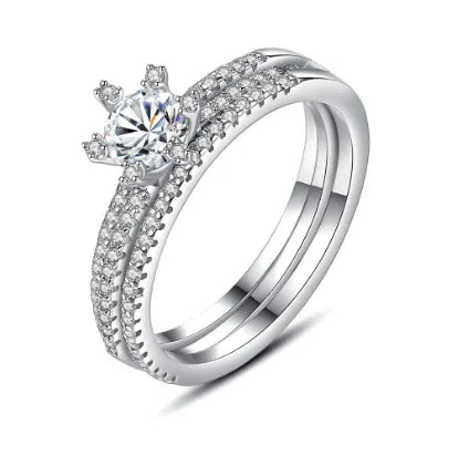 Snowflake 0.5Ct Moissanite Engagement Ring Set