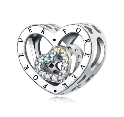 Forever Love Heart Charm Bead