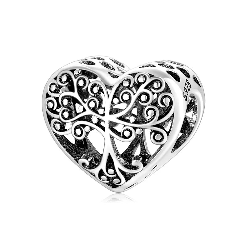 Tree of Life Heart Shaped Beads