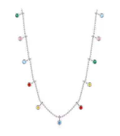 Colorful Zircon Small Pendant Drop Necklace