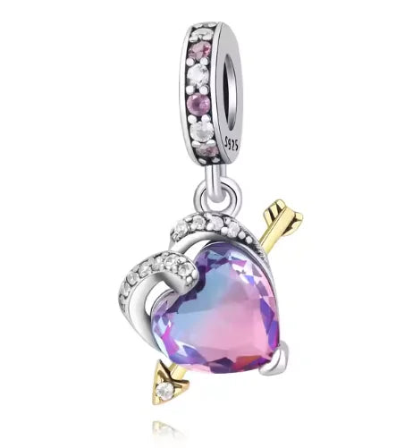 Cupid'S Arrow Through Heart Pendant