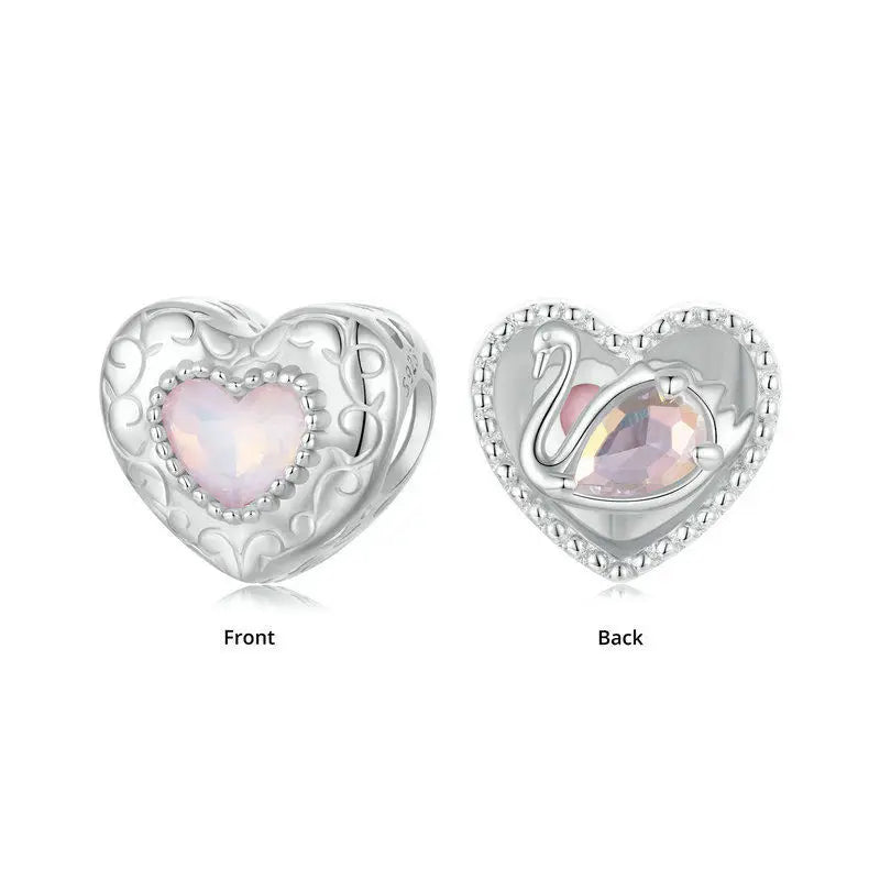 Swan Heart Shape Bead