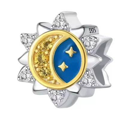 Sun Star Moon Charm Bead