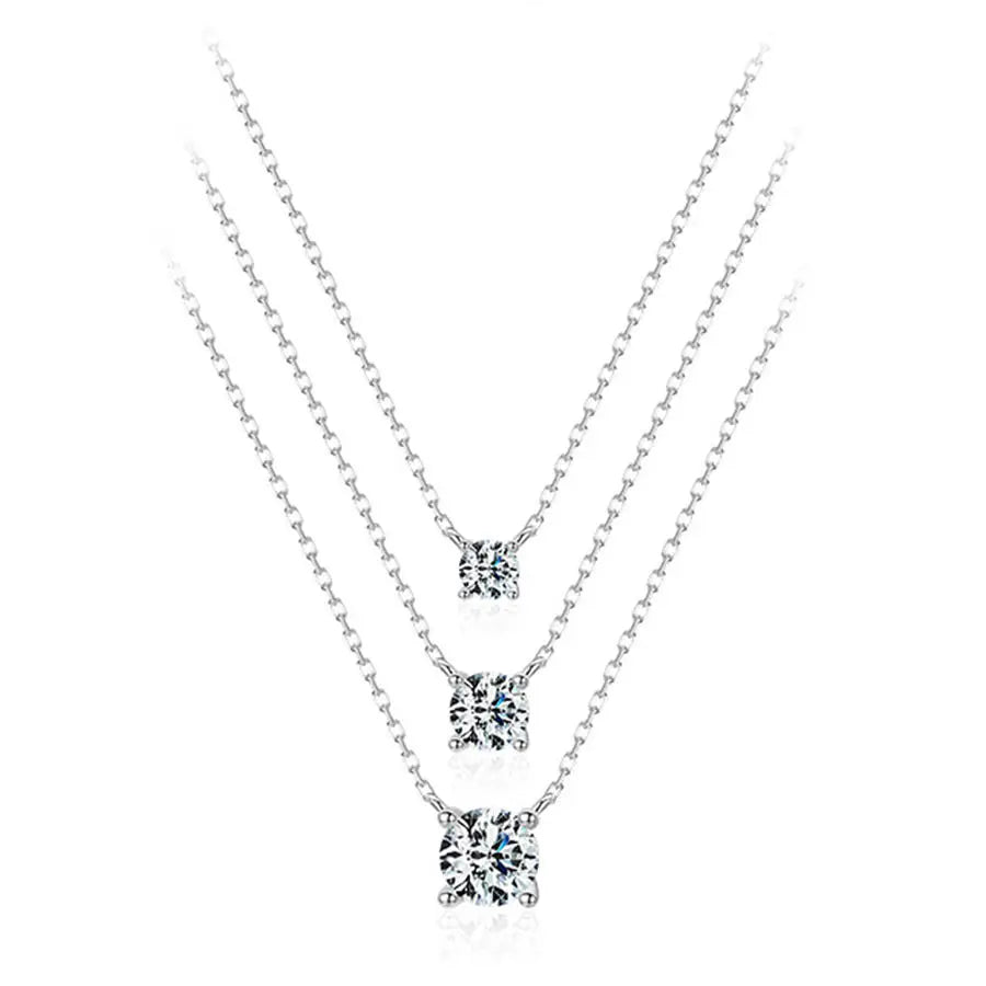Halo Round Zirconia CZ Necklace
