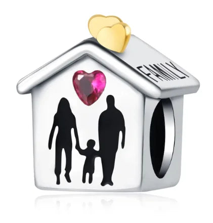 Love House Family Charm Bead
