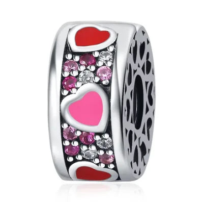Colorful Zirconia Heart Isolation Bead Circular Fixed Clip