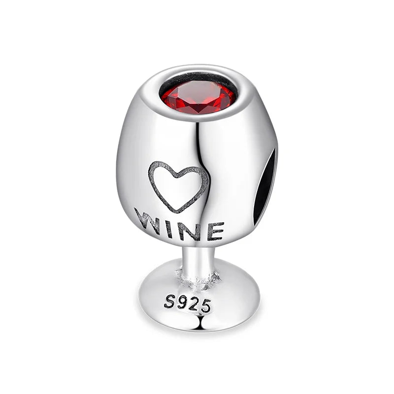 Red wine glass beads