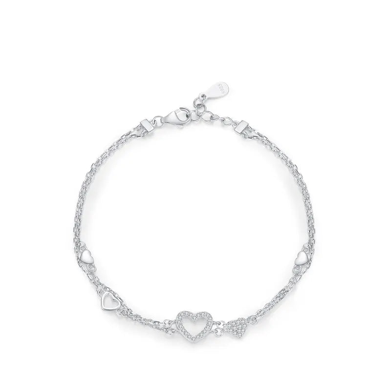 Mobius Love Stacking Heart Chain Bracelet