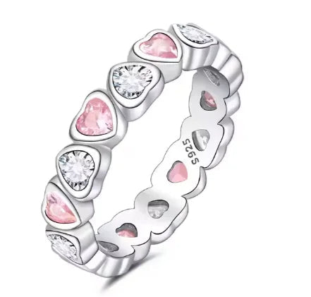 Pink Heart Zircon CZ Ring