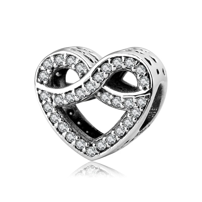 Infinite love heart shaped beads