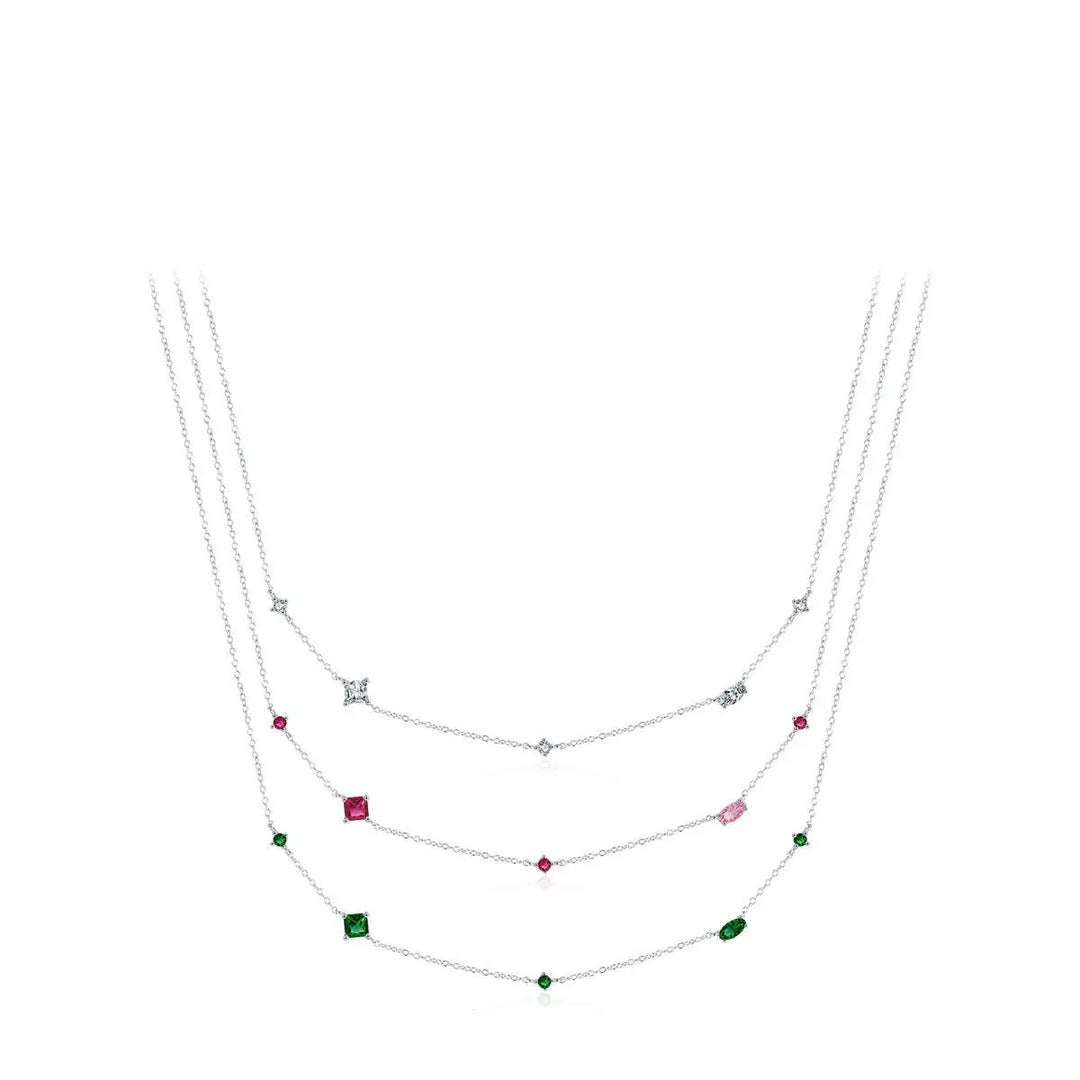 Simple Geometric Zircon Necklace