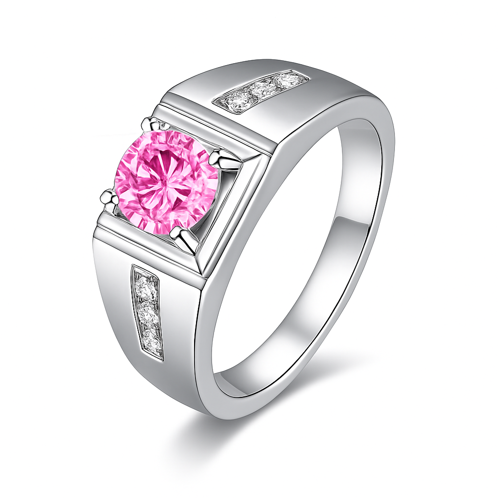 1CT Moissanite Ring in 925 Silver with 18K White Gold Plating