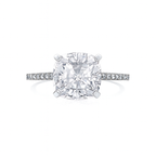 Cushion Cut Zirconia Ring in Sterling Silver or Gold