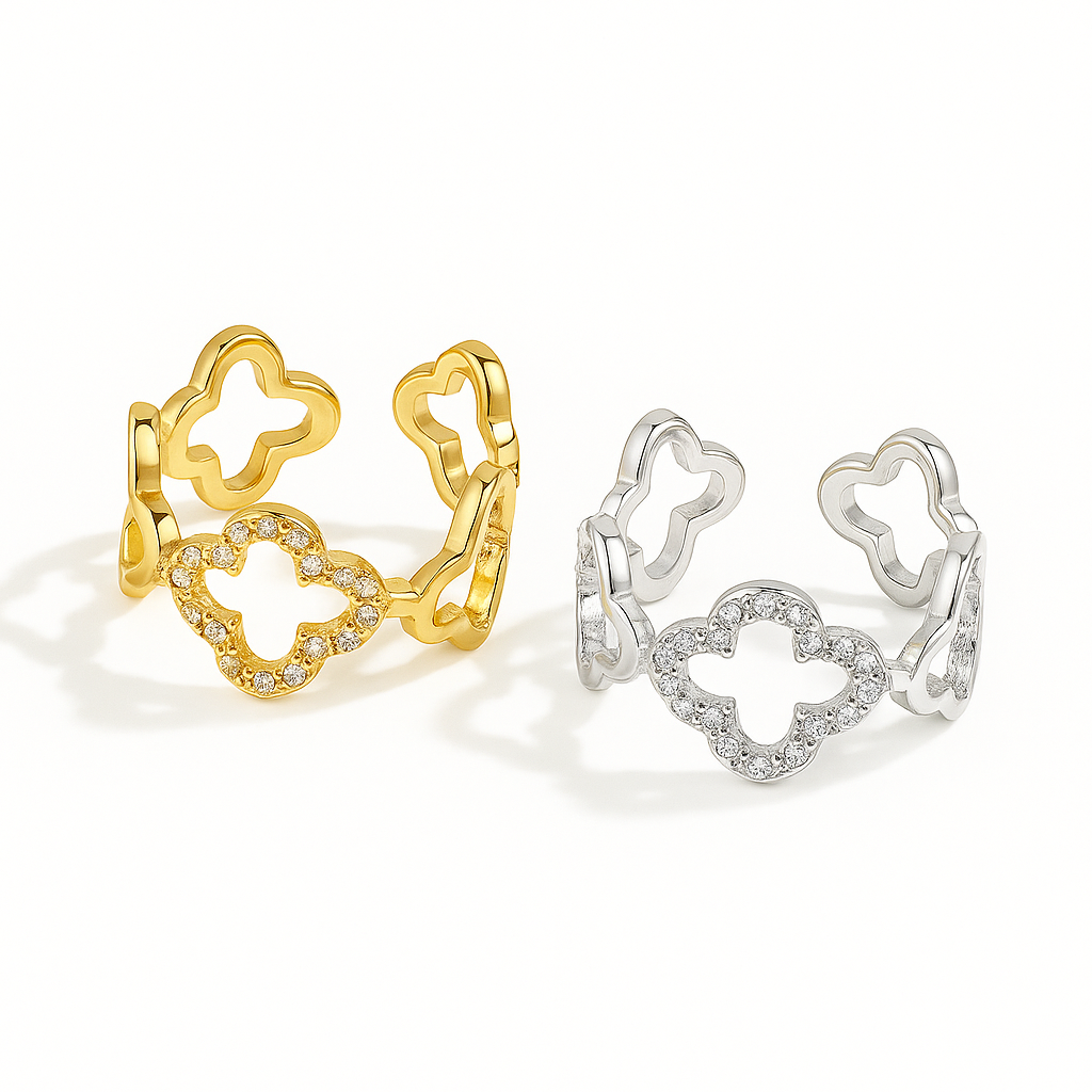 Anillo de trébol abierto