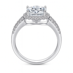 Oval Halo Zirconia Ring in Sterling Silver