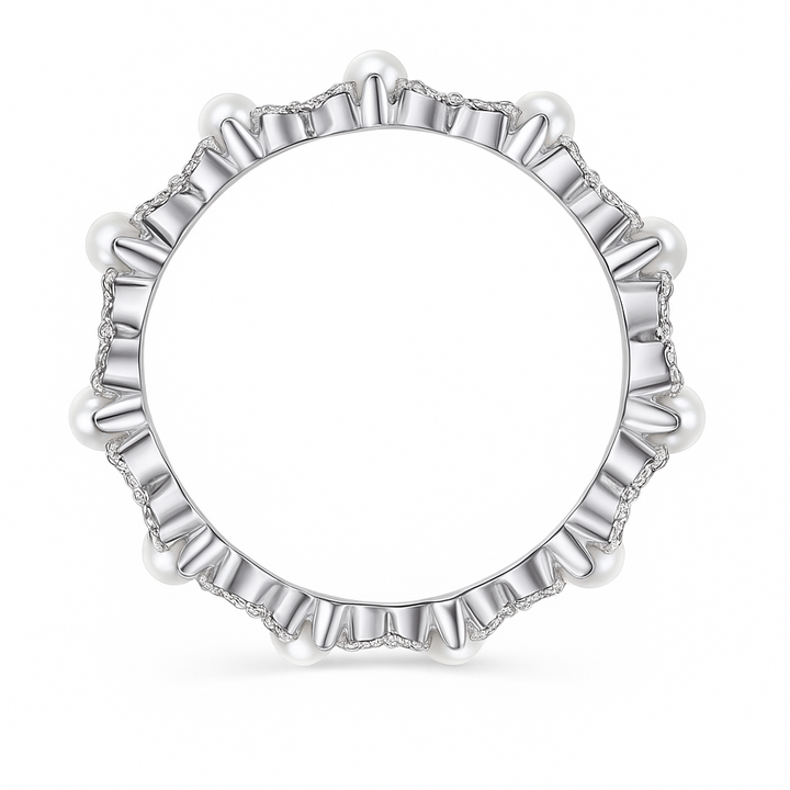 Anillo de plata y perla Vine