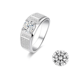 Luxury Unisex 1CT Moissanite Statement Ring in 925 Sterling Silver