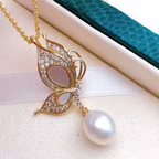 Seashell Butterflies Natural Freshwater Pearl Necklace Earrings Set