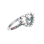 Multicolor Heart Zirconia Ring in Sterling Silver