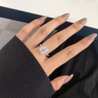 Cushion Cut Zirconia Ring in Sterling Silver or Gold