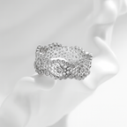 Sterling Silver Honeycomb Lace Zirconia Ring