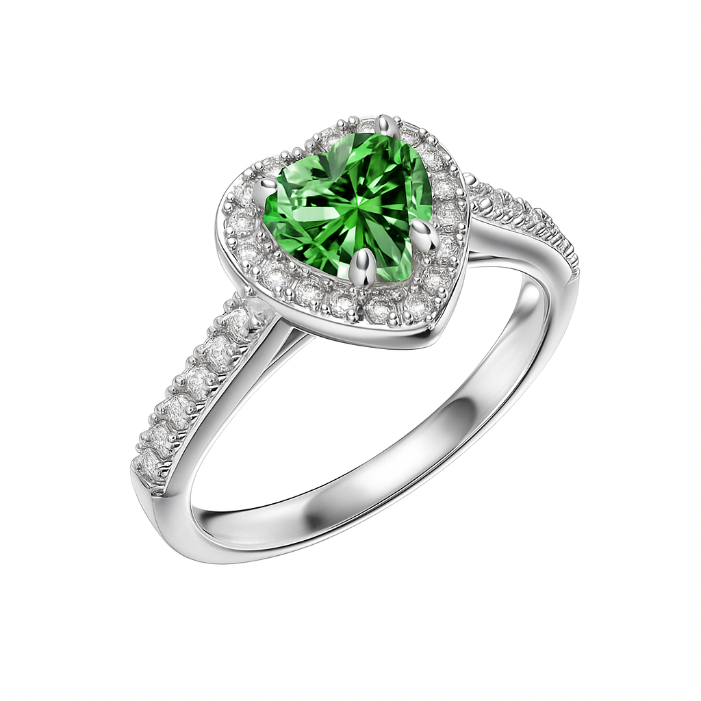 Heart-Cut Zirconia Ring