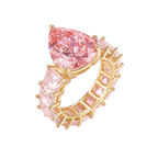 Statement Zirconia Ring in 925 Silver with 18K Gold Plating.