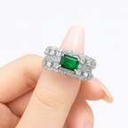 Green Zirconia Ring in Sterling Silver