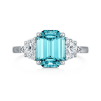 Emerald Cut Trilogy Zirconia Ring in Sterling Silver