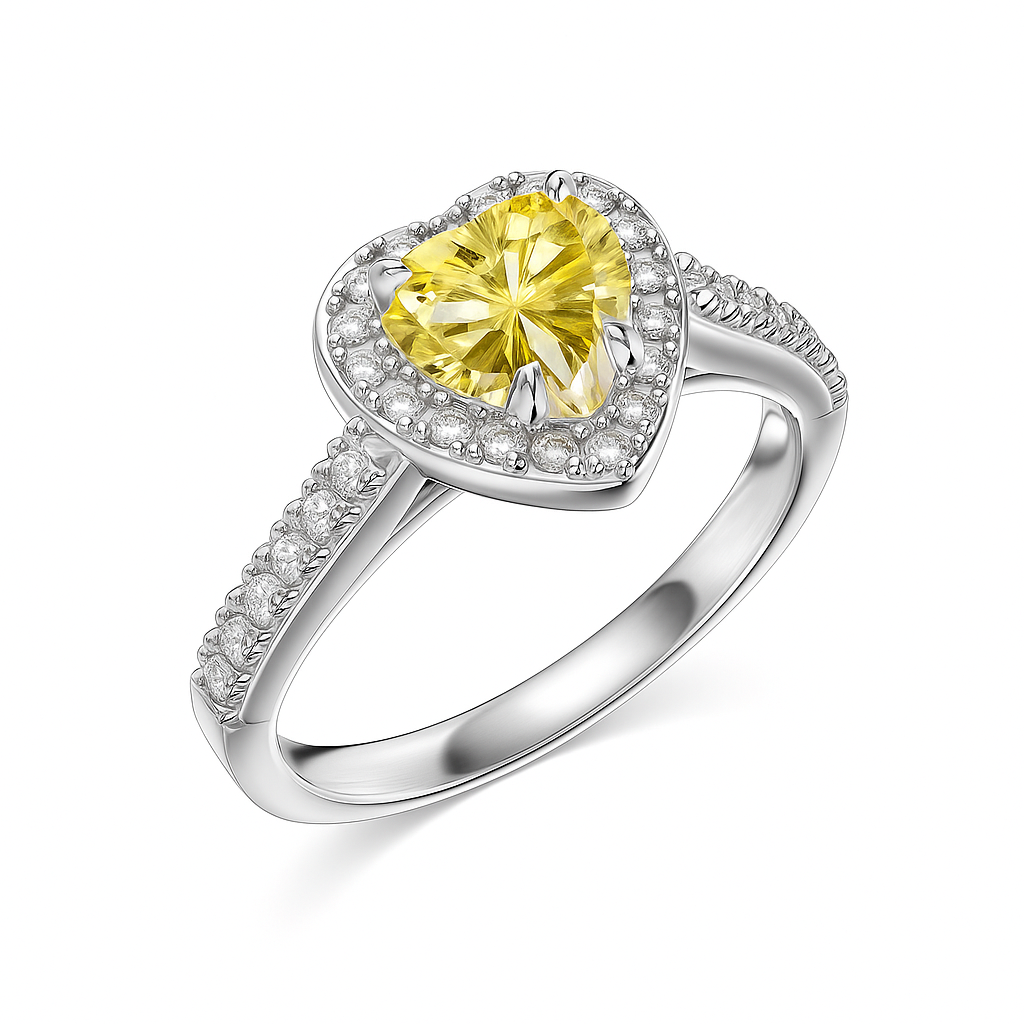 Heart-Cut Zirconia Ring