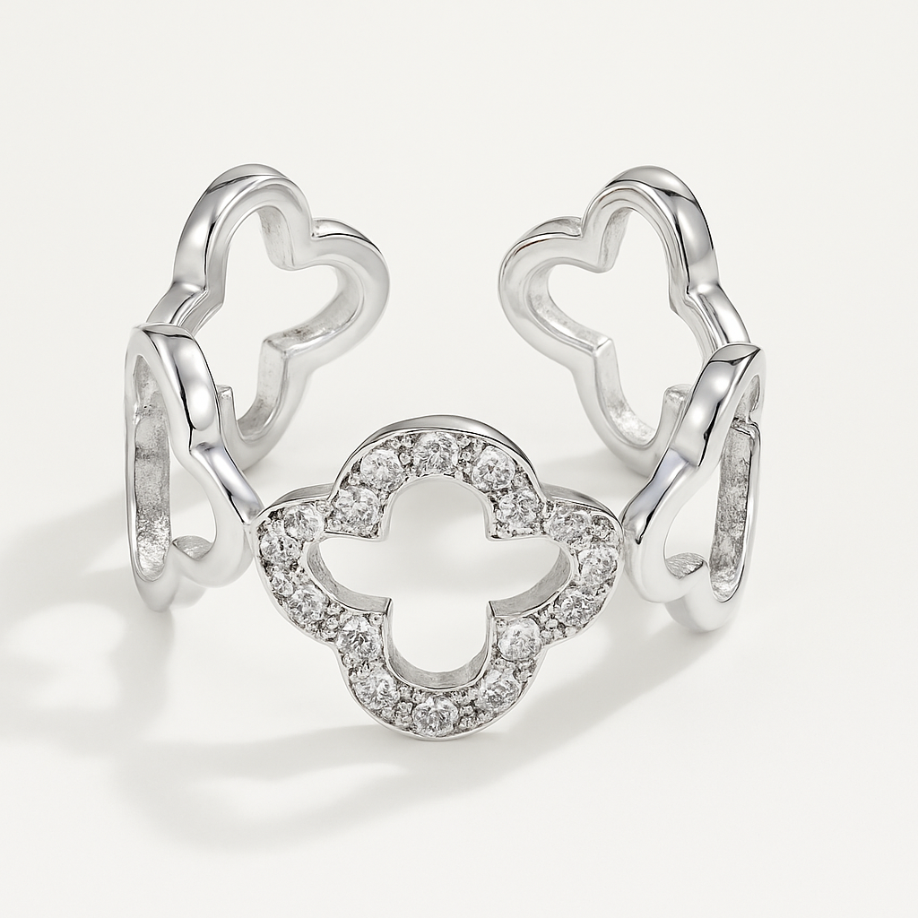 Anillo de trébol abierto