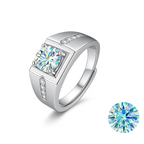 1CT Moissanite Ring in 925 Silver with 18K White Gold Plating