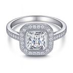 Square Two in One Combination Zircon Ring Set