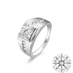 1CT Moissanite Ring in 925 Silver with 18K White Gold Plating