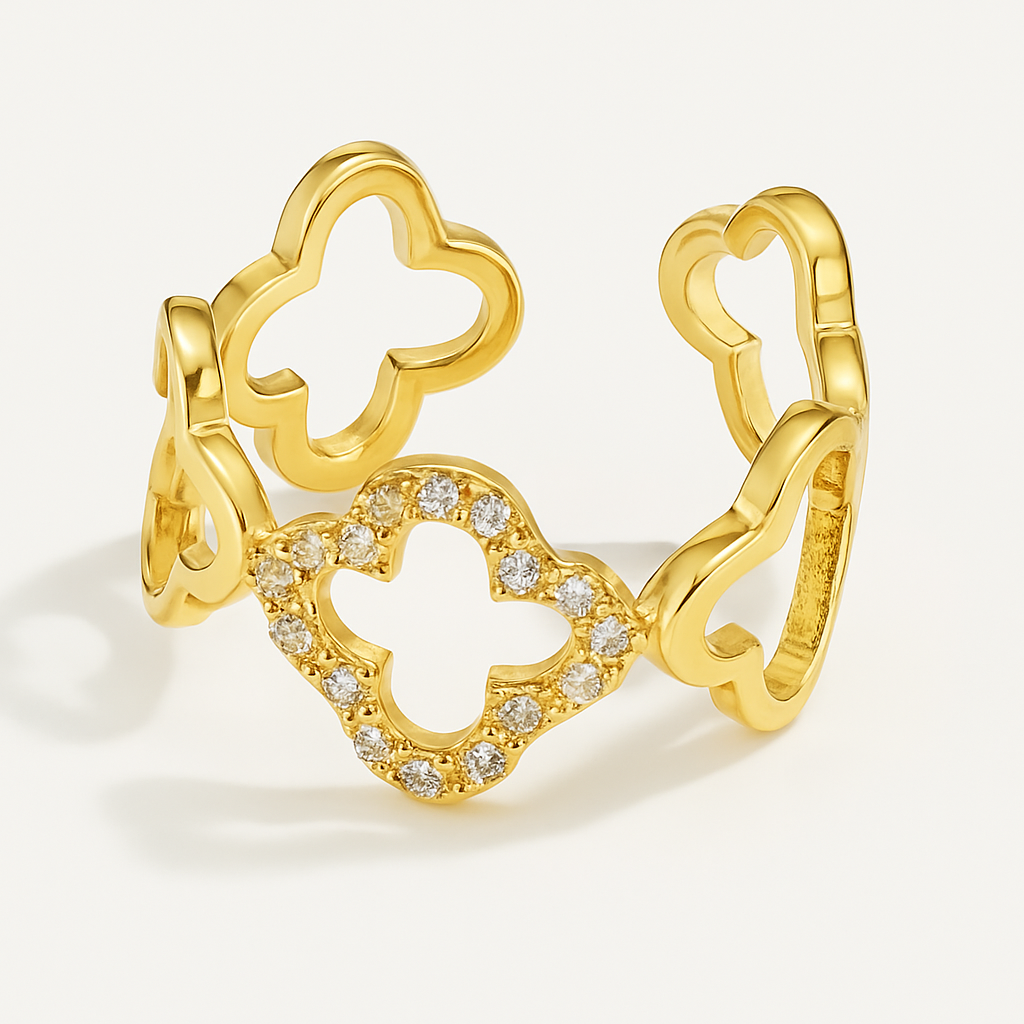 Anillo de trébol abierto