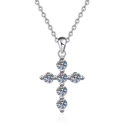 Joyería de moissanita cruzada de 3,0 mm de plata esterlina 925 de alta calidad al por mayor para mujer, regalo de San Valentín, joyería fina.