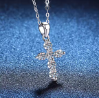 Joyería de moissanita cruzada de 3,0 mm de plata esterlina 925 de alta calidad al por mayor para mujer, regalo de San Valentín, joyería fina.