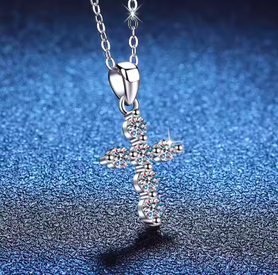 Joyería de moissanita cruzada de 3,0 mm de plata esterlina 925 de alta calidad al por mayor para mujer, regalo de San Valentín, joyería fina.