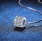 Collar de moissanita de lujo de plata de ley 925 con colgante de moissanita de 1,6 quilates para mujer.