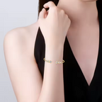 Fine Jewelry GRA Certificate 925 Sterling Silver Simple D Color Bezel Moissanite Cuff Bracelet Bangles for Women