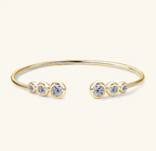 Fine Jewelry GRA Certificate 925 Sterling Silver Simple D Color Bezel Moissanite Cuff Bracelet Bangles for Women