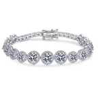Pulsera de moissanita de lujo de 10 quilates, venta al por mayor, plata de ley S925, joyería fina de moda, brazaletes para mujer.