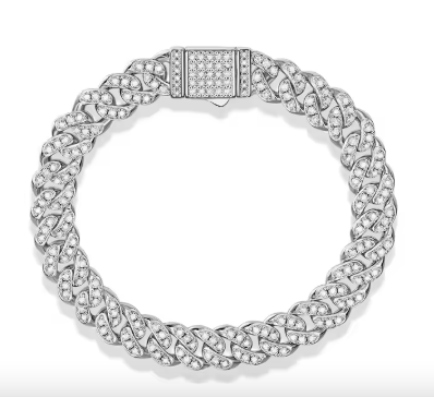 Pulsera de moissanita cubana VVS de color D personalizada de Hip Hop, cadena de moissanita cubana de plata de ley 925 para mujer