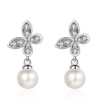 Pendientes de aro de perlas de agua dulce, resistentes al agua, de plata de ley 925, con perlas de moissanita para mujer.