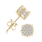 Pendientes de plata de ley 925 con diamantes en color D auténtico y microincrustaciones de moissanita de 1,1 mm. Pendientes llamativos.