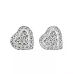 Pendientes de plata de ley 925 con forma de corazón y moissanita brillante, sin níquel, resistentes al agua y estilo moderno.