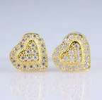 Pendientes de plata de ley 925 con forma de corazón y moissanita brillante, sin níquel, resistentes al agua y estilo moderno.