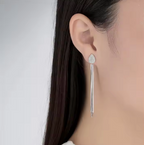 NEW 925 Sterling Silver All Moissanite Drop Tassel Earrings Women's Fashion Wedding Earrings GRA Certified Moissanite Jewelry