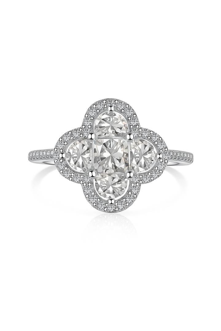 Floral Cluster Zirconia Ring